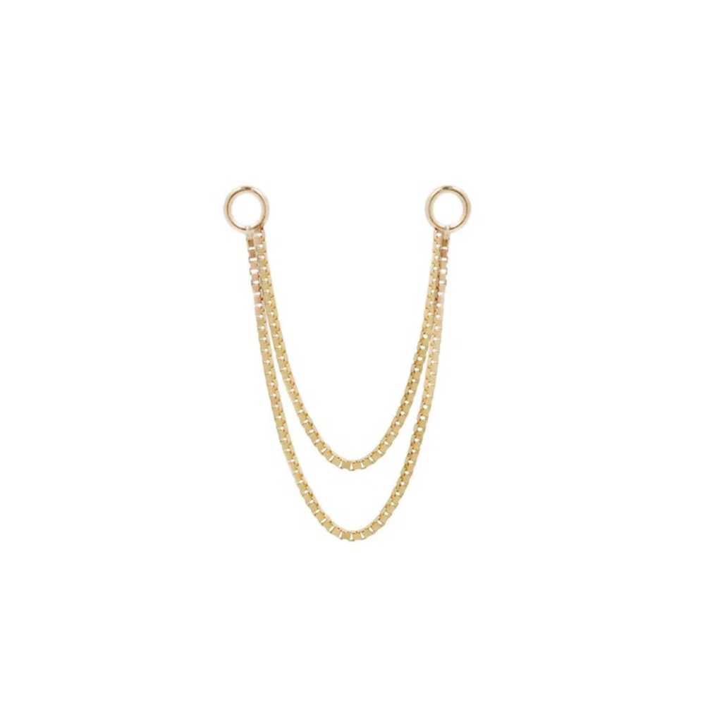 Buddha Organics Jewelry Double Box Chain Jewelry 14k Yellow Gold